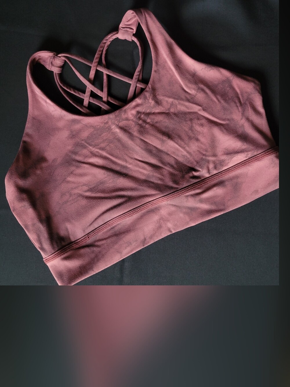 Strappy Medium-Support Sports Bra - Dusty Mauve Marble
